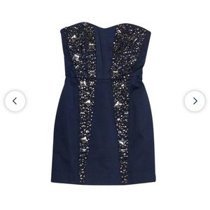 French Connection Strapless Sparkle Sheath Dress